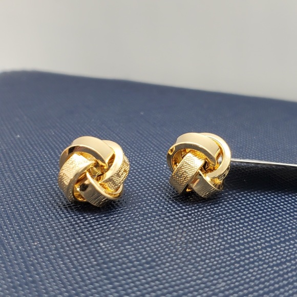 18k Solid Gold Love Knot Earrings